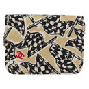 CHANEL Mini Matelasse 12 Chain Pouch Shoulder Satin Beige Gold CC Auth 171471SAM-3