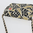CHANEL Mini Matelasse 12 Chain Pouch Shoulder Satin Beige Gold CC Auth 171471SAM-6