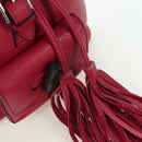 GUCCI Bamboo Backpack Leather Pink Silver 387149 Auth 171479V-24