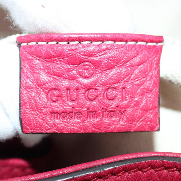 GUCCI Bamboo Backpack Leather Pink Silver 387149 Auth 171479V