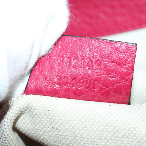 GUCCI Bamboo Backpack Leather Pink Silver 387149 Auth 171479V