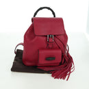 GUCCI Bamboo Backpack Leather Pink Silver 387149 Auth 171479V-12