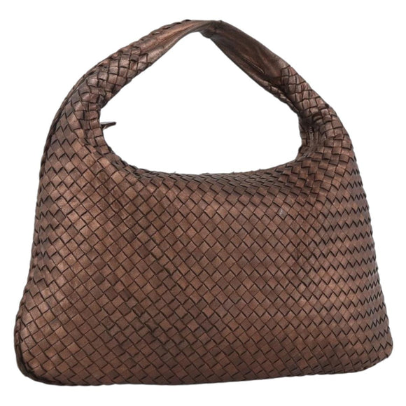 BOTTEGA VENETA INTRECCIATO Hobo Bag Leather Outlet Bronze 115654 Auth 171481V