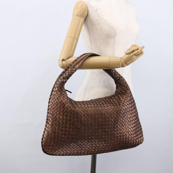 BOTTEGA VENETA INTRECCIATO Hobo Bag Leather Outlet Bronze 115654 Auth 171481V