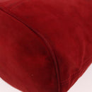 FENDI Hand Bag Suede 2way Red Gold Auth 171482V-17
