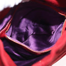 FENDI Hand Bag Suede 2way Red Gold Auth 171482V-23