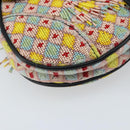 Christian Dior Beads Saddle Hand Bag Canvas Multicolor Gold Auth 171485SM-11