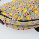 Christian Dior Beads Saddle Hand Bag Canvas Multicolor Gold Auth 171485SM-13