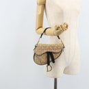 Christian Dior Beads Saddle Hand Bag Canvas Multicolor Gold Auth 171485SM-22