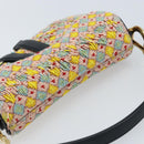 Christian Dior Beads Saddle Hand Bag Canvas Multicolor Gold Auth 171485SM-6