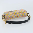 Christian Dior Beads Saddle Hand Bag Canvas Multicolor Gold Auth 171485SM-7