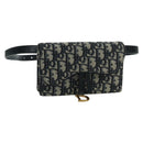 Christian Dior Trotter Canvas Saddle Waist bag Navy Gold Auth 171490SAV-1