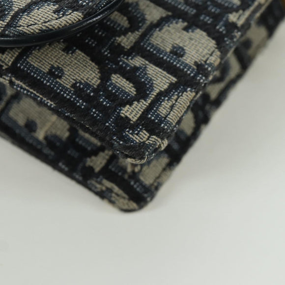 Christian Dior Trotter Canvas Saddle Waist bag Navy Gold Auth 171490SAV