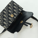 Christian Dior Trotter Canvas Saddle Waist bag Navy Gold Auth 171490SAV-9