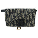 Christian Dior Trotter Canvas Saddle Waist bag Navy Gold Auth 171490SAV-13