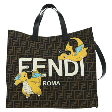 FENDI Zucca Canvas Fragment x Pokemon Hand Bag 2way Brown Black Auth 171492SM - 0
