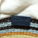 LOEWE Square Pocket Anagram Shoulder Bag Raffia Beige Auth 171500SAM-19