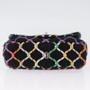 CHANEL Mini Matelasse 20 Chain Shoulder Bag Tweed Black Gold CC Auth 171505SAM-5