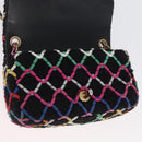 CHANEL Mini Matelasse 20 Chain Shoulder Bag Tweed Black Gold CC Auth 171505SAM-21