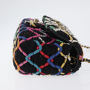CHANEL Mini Matelasse 20 Chain Shoulder Bag Tweed Black Gold CC Auth 171505SAM-3
