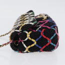 CHANEL Mini Matelasse 20 Chain Shoulder Bag Tweed Black Gold CC Auth 171505SAM-4