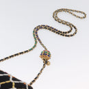 CHANEL Mini Matelasse 20 Chain Shoulder Bag Tweed Black Gold CC Auth 171505SAM-8