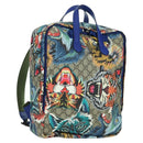 GUCCI GG Supreme Angry Cat Backpack PVC 2way Beige Silver 477875 Auth 171509SAM-1