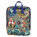 GUCCI GG Supreme Angry Cat Backpack PVC 2way Beige Silver 477875 Auth 171509SAM-2