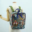 GUCCI GG Supreme Angry Cat Backpack PVC 2way Beige Silver 477875 Auth 171509SAM-26