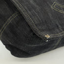 CHANEL COCO Mark Shoulder Bag Denim Navy Gold CC Auth 171512SAM-9