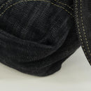 CHANEL COCO Mark Shoulder Bag Denim Navy Gold CC Auth 171512SAM-16