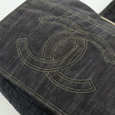 CHANEL COCO Mark Shoulder Bag Denim Navy Gold CC Auth 171512SAM-17