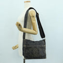 CHANEL COCO Mark Shoulder Bag Denim Navy Gold CC Auth 171512SAM-23