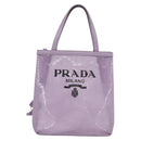 PRADA Sequin Hand Bag Leather Purple Auth 171514A-2