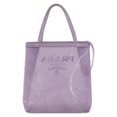 PRADA Sequin Hand Bag Leather Purple Auth 171514A-4