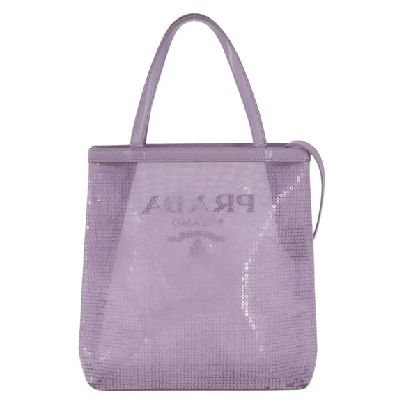 PRADA Pailletten-Handtasche Leder Lila Original 171514A