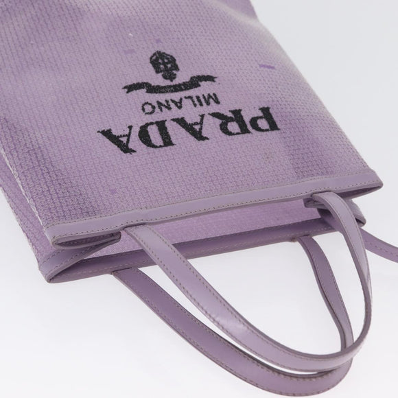 PRADA Sequin Hand Bag Leather Purple Auth 171514A