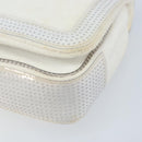 CHANEL Chain Shoulder Bag Pile White Silver CC Auth 171518A-10