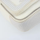 CHANEL Chain Shoulder Bag Pile White Silver CC Auth 171518A-11