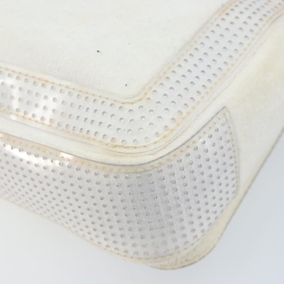 CHANEL Chain Shoulder Bag Pile White Silver CC Auth 171518A