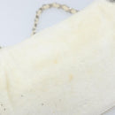 CHANEL Chain Shoulder Bag Pile White Silver CC Auth 171518A-14