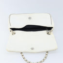 CHANEL Chain Shoulder Bag Pile White Silver CC Auth 171518A-16