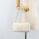 CHANEL Chain Shoulder Bag Pile White Silver CC Auth 171518A-24