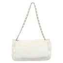 CHANEL Chain Shoulder Bag Pile White Silver CC Auth 171518A-3