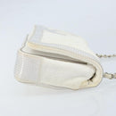 CHANEL Chain Shoulder Bag Pile White Silver CC Auth 171518A-4
