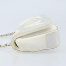 CHANEL Chain Shoulder Bag Pile White Silver CC Auth 171518A-5