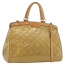 LOUIS VUITTON Vernis Blair MM Hand Bag 2way Beige Poodle M91755 LV Auth 171519-1