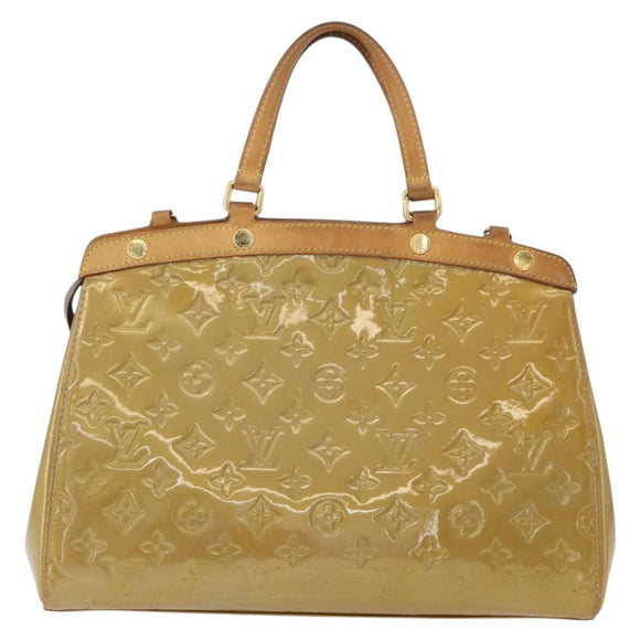LOUIS VUITTON Vernis Blair MM Hand Bag 2way Beige Poodle M91755 LV Auth 171519