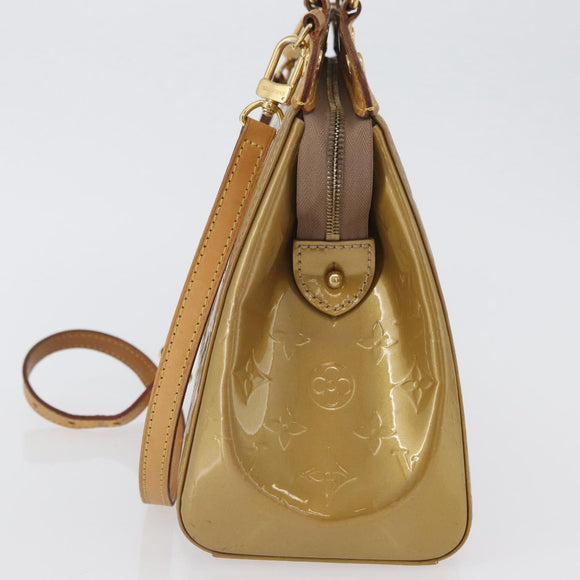 LOUIS VUITTON Vernis Blair MM Hand Bag 2way Beige Poodle M91755 LV Auth 171519