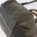 Chloe Etel Hand Bag Leather 2way Gray Gold Auth 171522-13